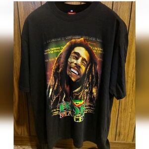 Bob Marley Graphic Tee - Black XXL Double Sided King Short Sleeve